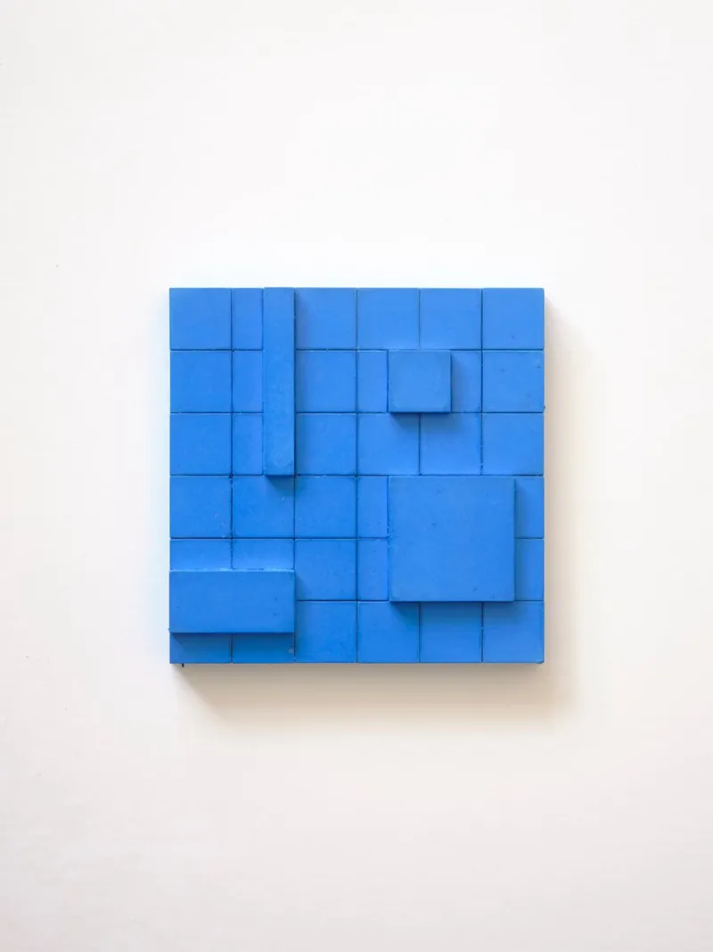 Pamono Brutalist Concrete Wall Art in Vivid Blue by Tom's Factory