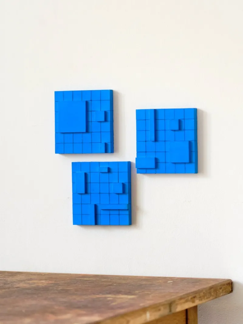 Pamono Brutalist Concrete Wall Art in Vivid Blue by Tom's Factory