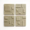 Pamono Brutalist Concrete Wall Art in Warm Grey by Toms Factory, Set of 4> Wall Decor