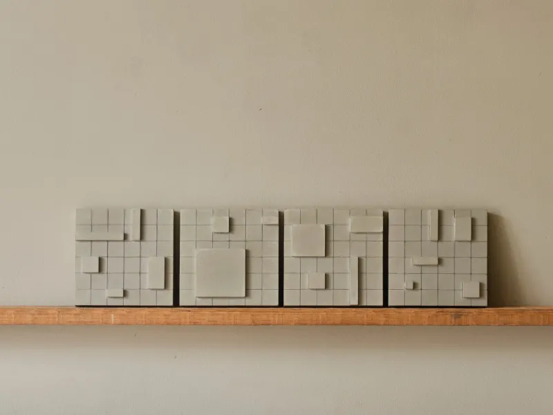 Pamono Brutalist Concrete Wall Art in Warm Grey by Toms Factory, Set of 4> Wall Decor