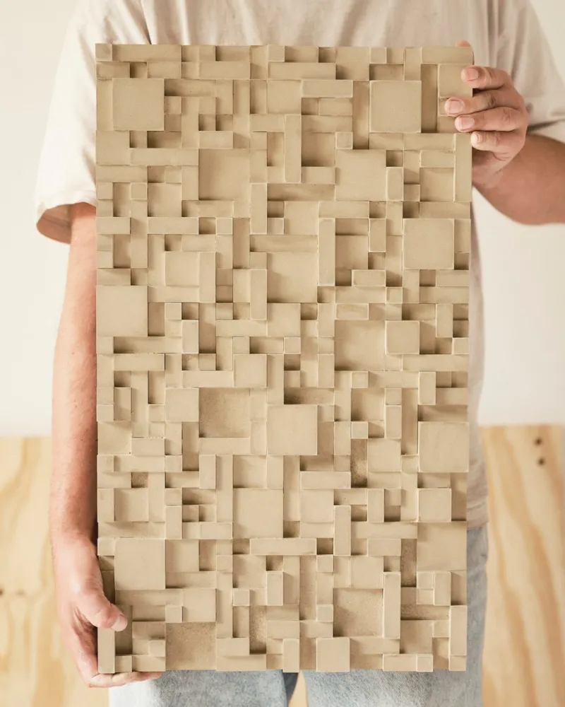 Pamono Brutalist Concrete Wall Art in Beige by Tom's Factory> Wall Decor