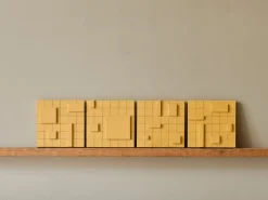 Hot Pamono Brutalist Concrete Wall Art in Warm Yellow by Toms Factory, Set of 4