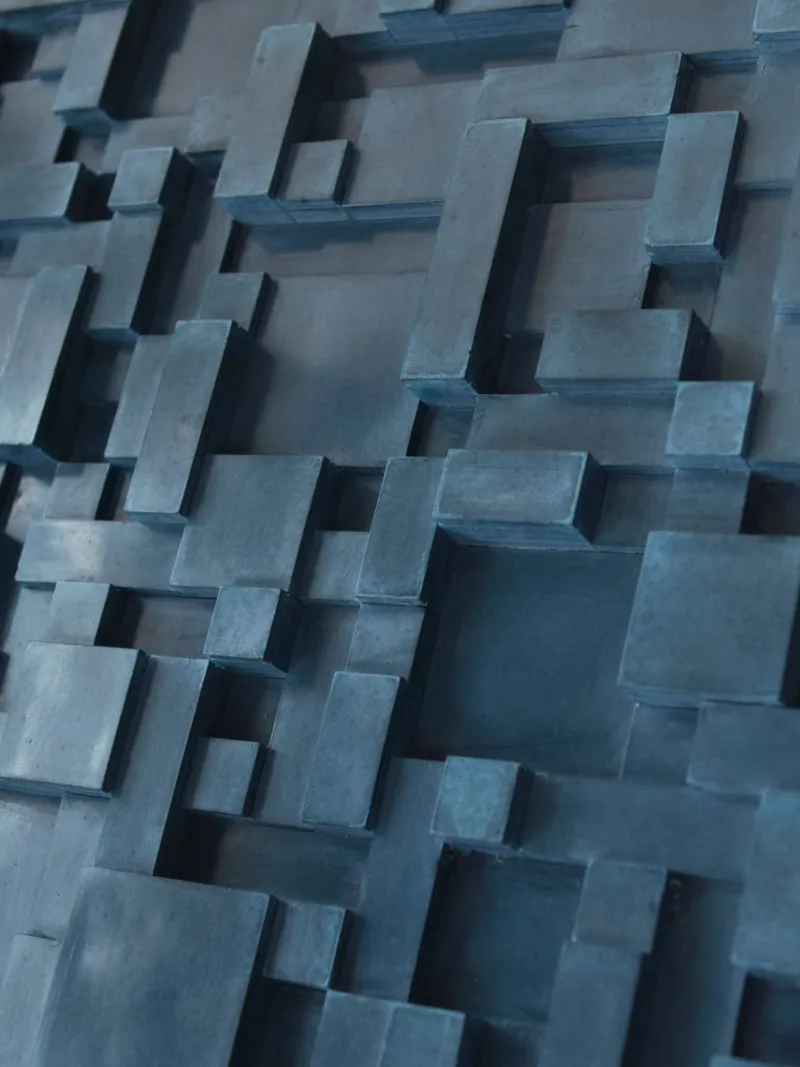 Discount Pamono Brutalist Concrete Wall Art in Blue by Tom's Factory