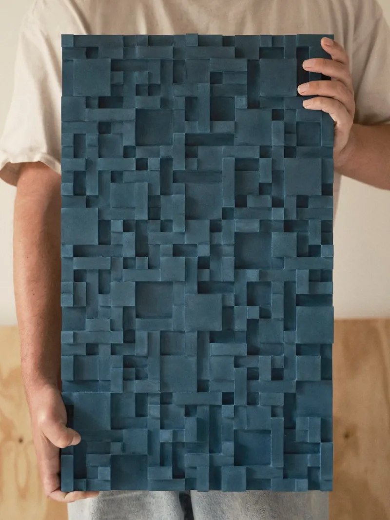 Discount Pamono Brutalist Concrete Wall Art in Blue by Tom's Factory