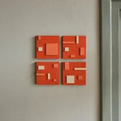 Pamono Brutalist Concrete Wall Art in Multicolor by Toms Factory, Set of 4><noscript><img width=
