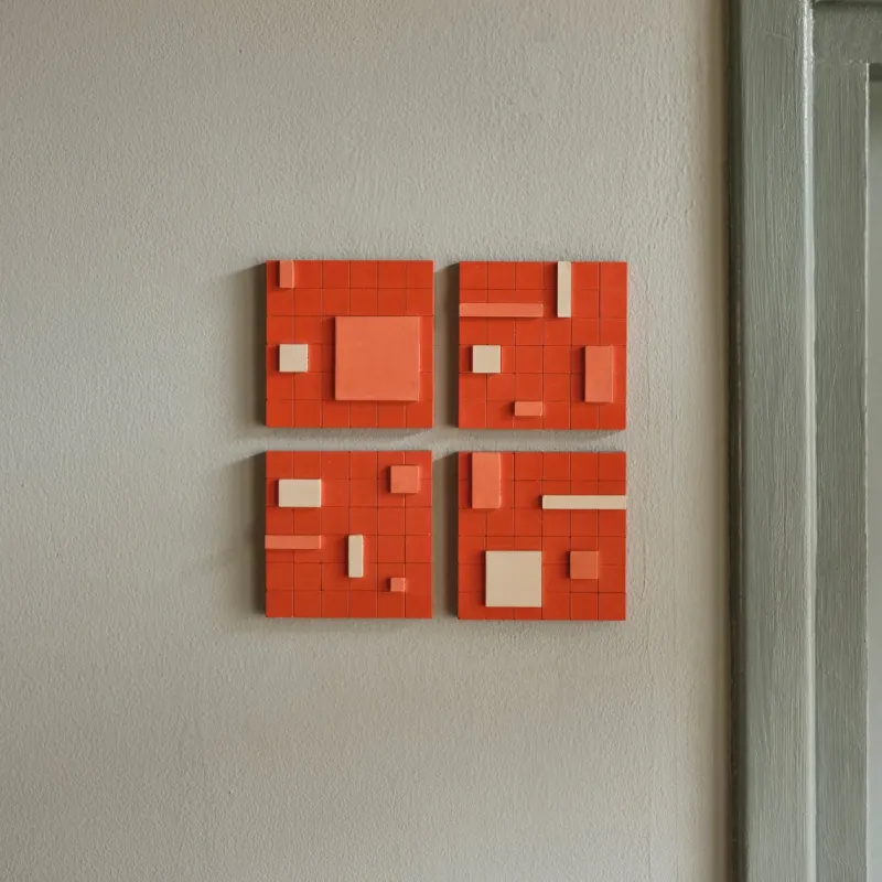 Pamono Brutalist Concrete Wall Art in Multicolor by Toms Factory, Set of 4> Minimalist|Mid-Century