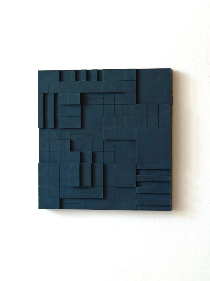 Pamono Brutalist Concrete Wall Art in Navy Blue by Toms Factory> Wall Decor