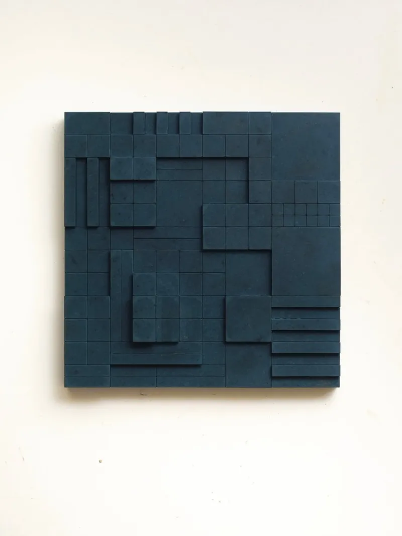 Pamono Brutalist Concrete Wall Art in Navy Blue by Toms Factory> Wall Decor