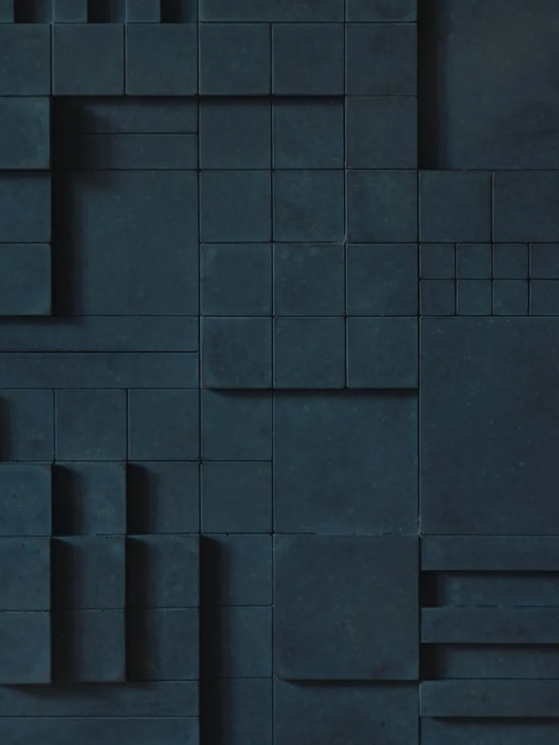 Pamono Brutalist Concrete Wall Art in Navy Blue by Toms Factory> Wall Decor