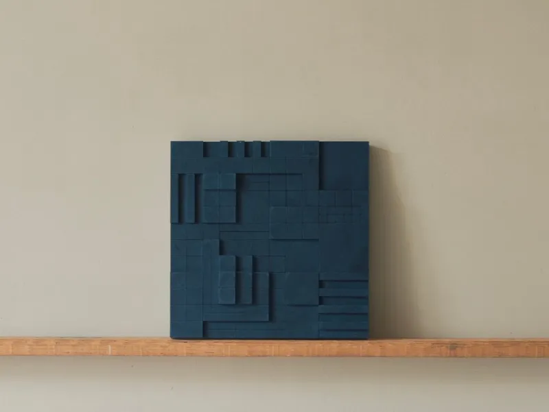 Pamono Brutalist Concrete Wall Art in Navy Blue by Toms Factory> Wall Decor