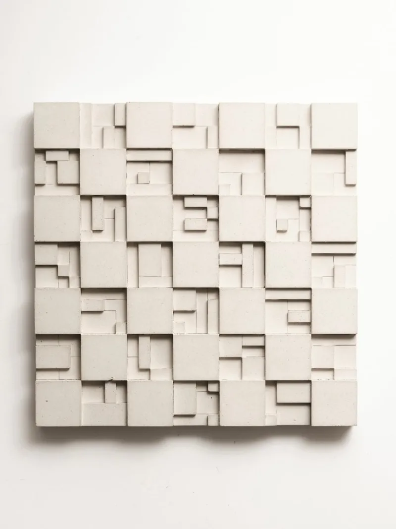 Pamono Brutalist Concrete Wall Art in White by Toms Factory