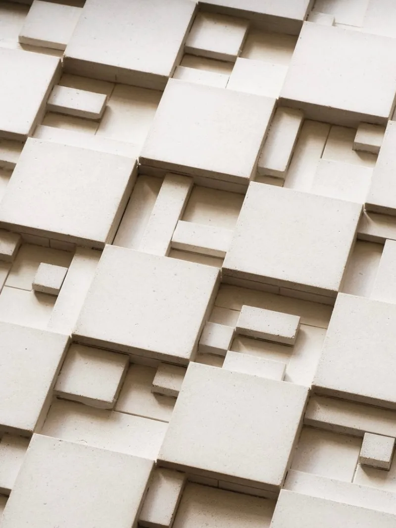 Pamono Brutalist Concrete Wall Art in White by Toms Factory