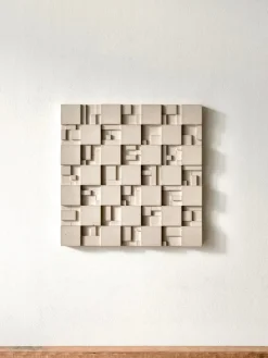 Pamono Brutalist Concrete Wall Art in White by Toms Factory