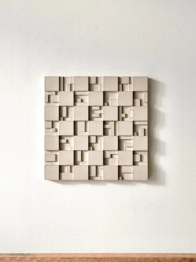 Pamono Brutalist Concrete Wall Art in White by Toms Factory