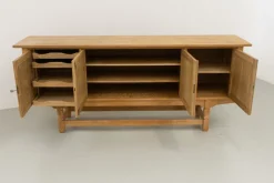 Online Pamono Brutalist Danish Low Oak Sideboard attributed to Henning Kjærnulf, 1960s