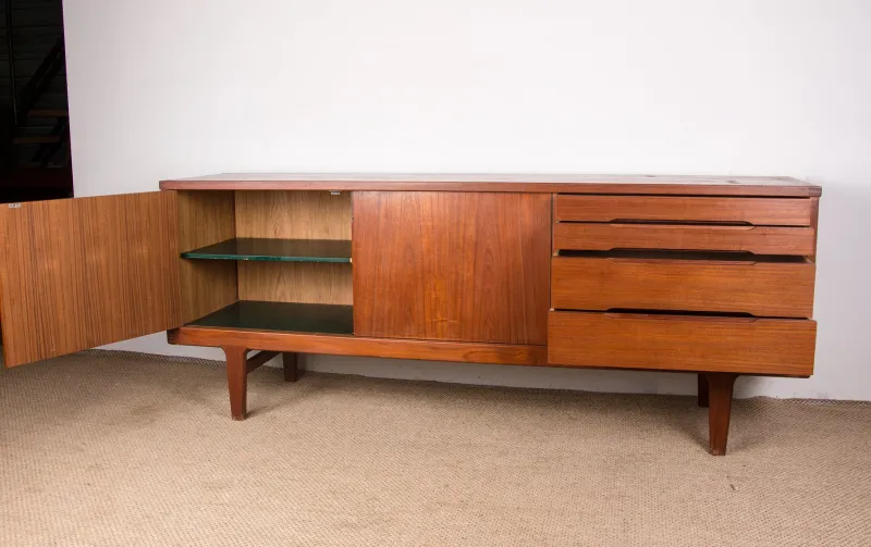 Hot Pamono Brutalist Danish Teak Sideboard by Henning Kjærnulf for Vejle Stole, 1960s