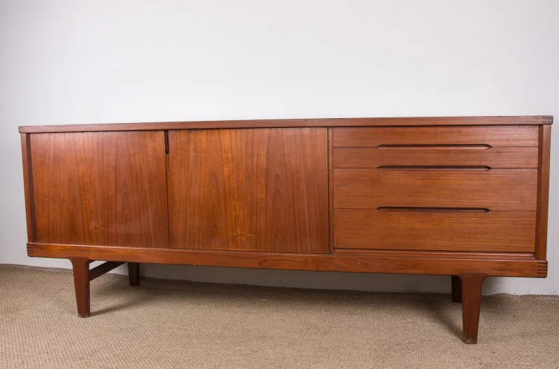 Hot Pamono Brutalist Danish Teak Sideboard by Henning Kjærnulf for Vejle Stole, 1960s
