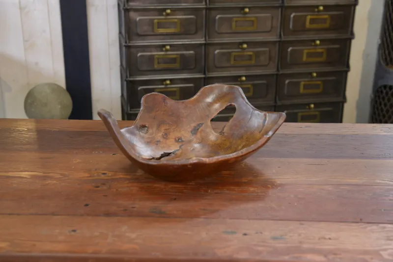 Online Pamono Brutalist Elm Fruit Bowl, 1970s