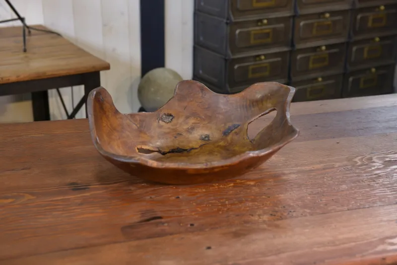 Online Pamono Brutalist Elm Fruit Bowl, 1970s