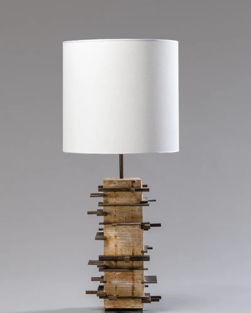 New Pamono Brutalist Handcrafted Table Lamp in Concrete and Metal, 2020