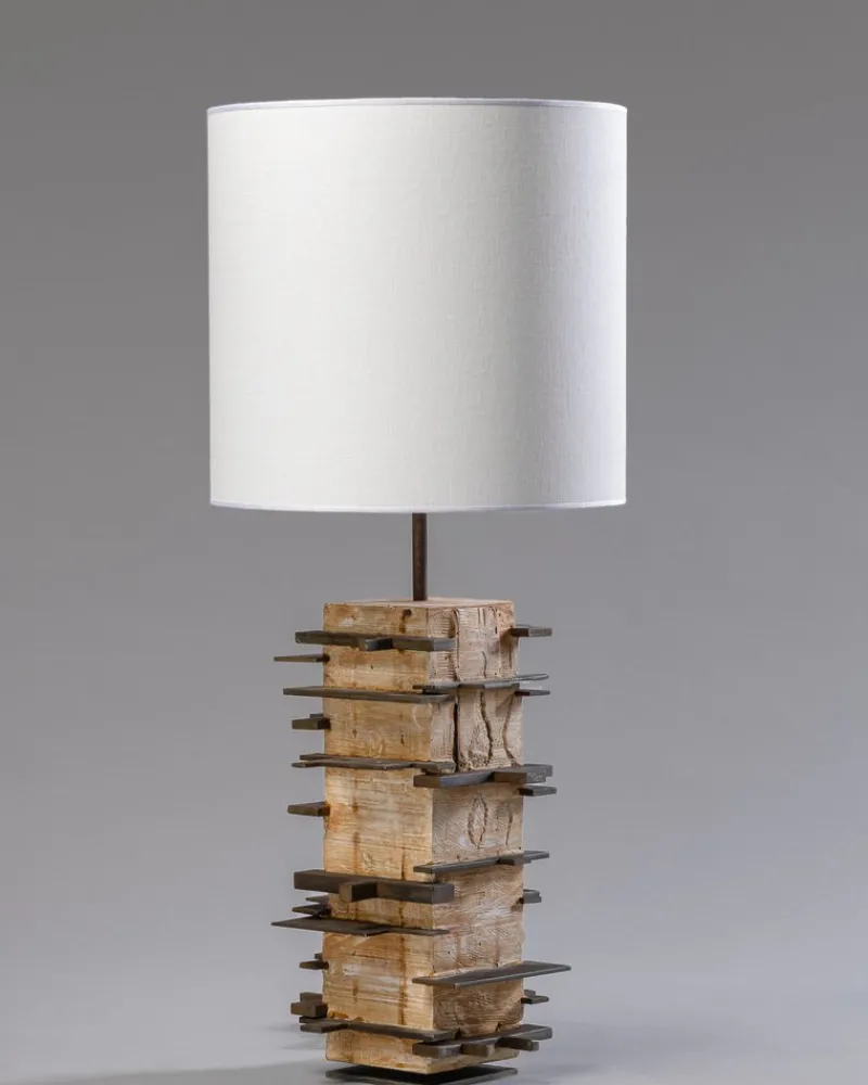 New Pamono Brutalist Handcrafted Table Lamp in Concrete and Metal, 2020