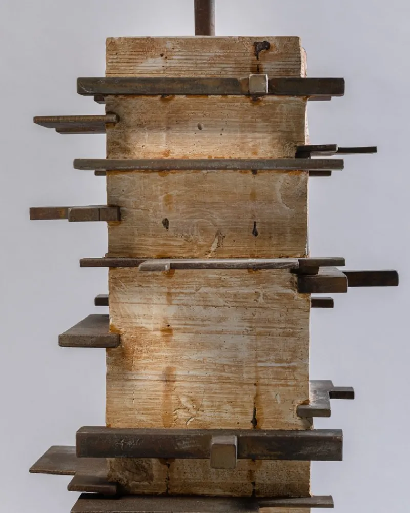New Pamono Brutalist Handcrafted Table Lamp in Concrete and Metal, 2020
