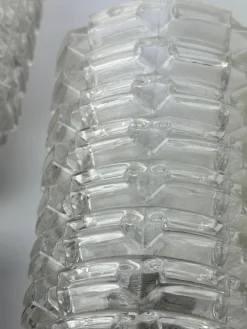 Pamono Brutalist Ice Glass Wall Lamps, 1970s, Set of 2><noscript><img width=