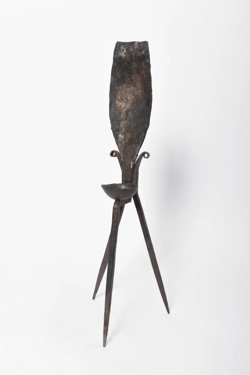 Sale Pamono Brutalist Iron Candleholder, 1960s