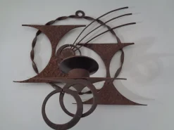 Pamono Brutalist Iron Candleholders by Henrik Horst, Denmark, 1960s, Set of 2><noscript><img width=