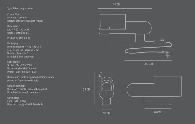 Discount Pamono Brutalist Lamp in Concrete by Le Corbusier