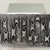 New Pamono Brutalist Metal Door Handle with Relief Pattern, 1970s