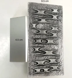 New Pamono Brutalist Metal Door Handle with Relief Pattern, 1970s