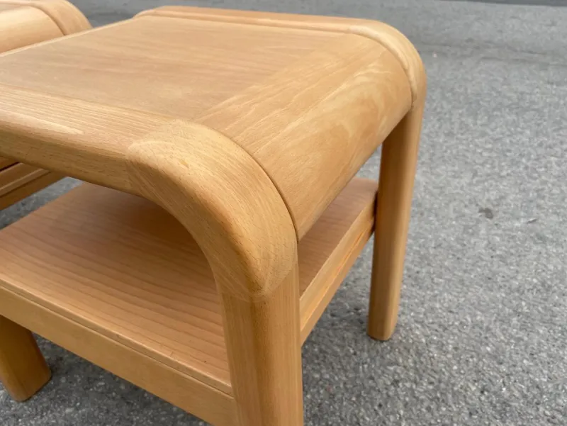 Pamono Brutalist Nightstands by Villy Nørgaard, 1993, Set of 2> Nightstands