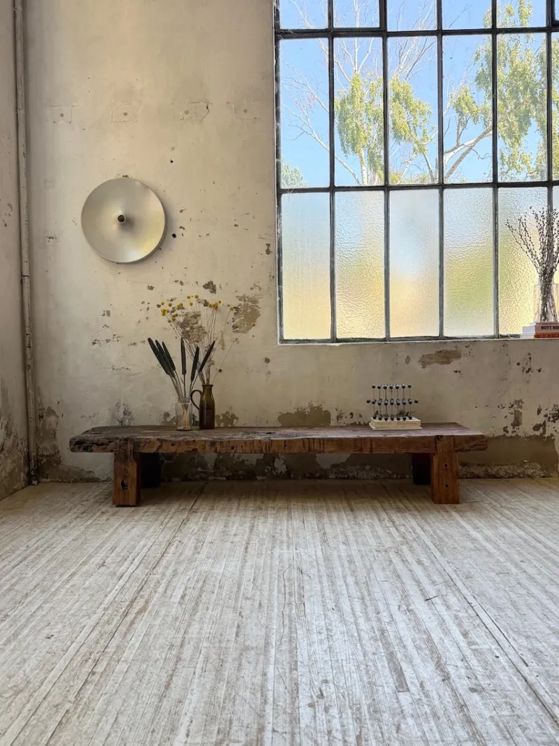 Pamono Brutalist Oak Coffee Table Bench, 1950s> Coffee & Side Tables