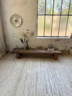Pamono Brutalist Oak Coffee Table Bench, 1950s><noscript><img width=