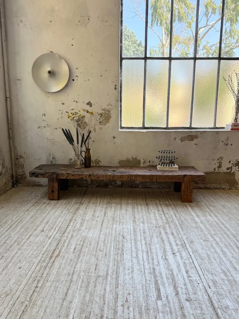 Pamono Brutalist Oak Coffee Table Bench, 1950s> Coffee & Side Tables