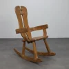 Sale Pamono Brutalist Rocking Chair in Oak attributed to De Puydt, 1970s