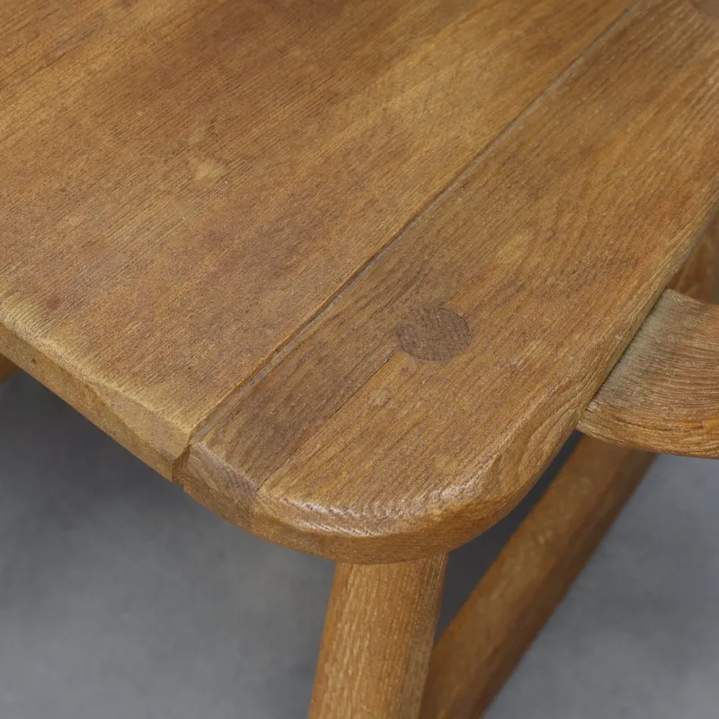 Sale Pamono Brutalist Rocking Chair in Oak attributed to De Puydt, 1970s