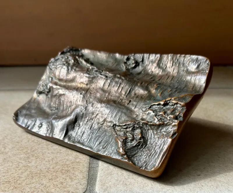 Online Pamono Brutalist Sculptural Door Handle and Key Plate in Tree Bark Textured Bronze, West Germany, 1970s, Set of 2