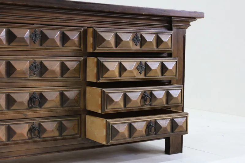 Sale Pamono Brutalist Spanish Carved Sideboard Chest of Drawers, 1960s