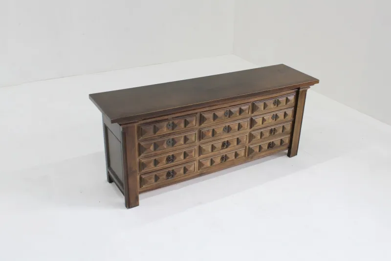 Sale Pamono Brutalist Spanish Carved Sideboard Chest of Drawers, 1960s