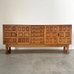 Sale Pamono Brutalist Style Spanish Sideboard in Oak, 1970s