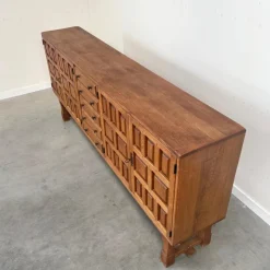 Sale Pamono Brutalist Style Spanish Sideboard in Oak, 1970s