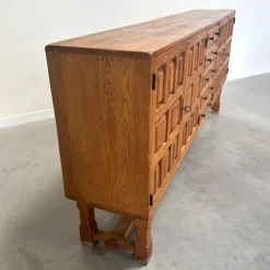 Sale Pamono Brutalist Style Spanish Sideboard in Oak, 1970s