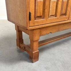 Sale Pamono Brutalist Style Spanish Sideboard in Oak, 1970s