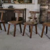 Clearance Pamono Brutalist T Chairs in Elm from Aranjou, 1960s, Set of 4