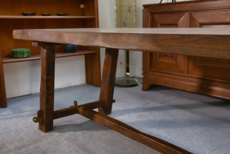Pamono Brutalist Table Set with Bench, 1960s, Set of 2> Dining Tables & Sets