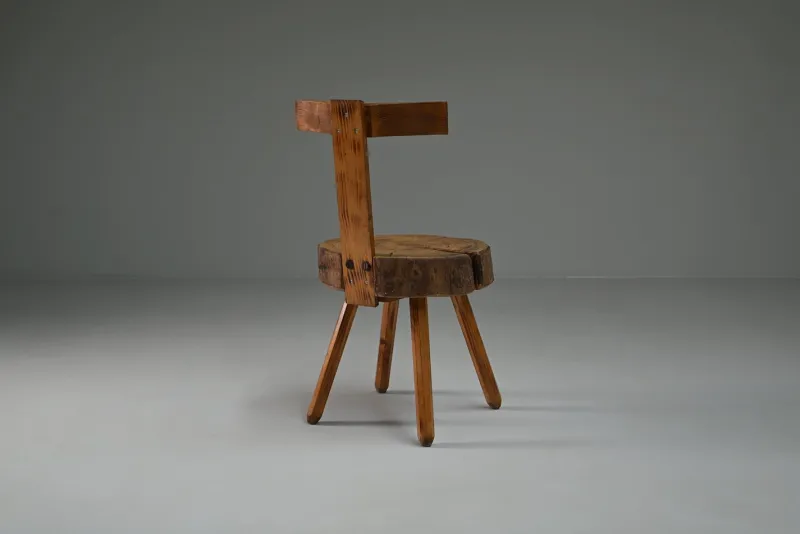 Pamono Brutalist Tree Trunk Chairs, France, 1970s, Set of 6> Side Chairs & Dining Chairs