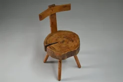 Pamono Brutalist Tree Trunk Chairs, France, 1970s, Set of 6><noscript><img width=