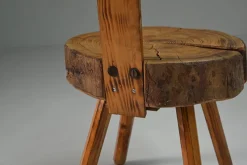 Pamono Brutalist Tree Trunk Chairs, France, 1970s, Set of 6><noscript><img width=